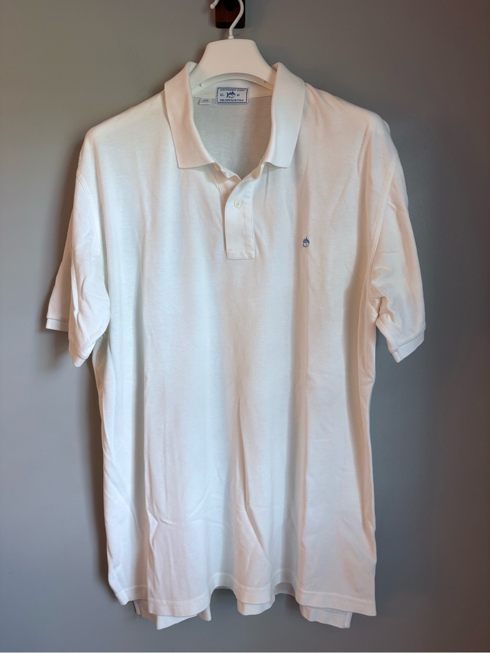 Southern Tide Mens XL White Skipjack Short Sleeve Classic Stretch Pique Polo